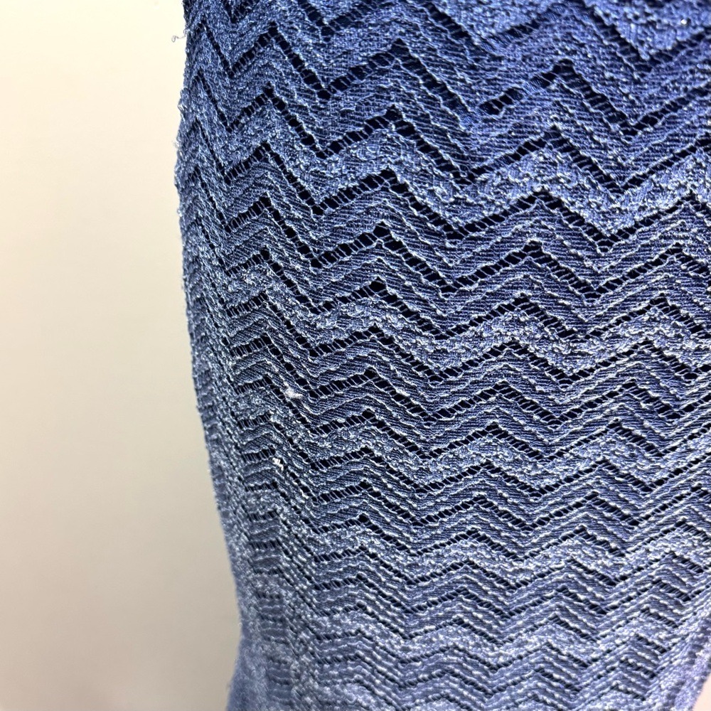 Betsy & Adam Blue Ombre Glitter Chevron Gown Strapless Sweetheart Womens 4/6/8 - Picture 11 of 11